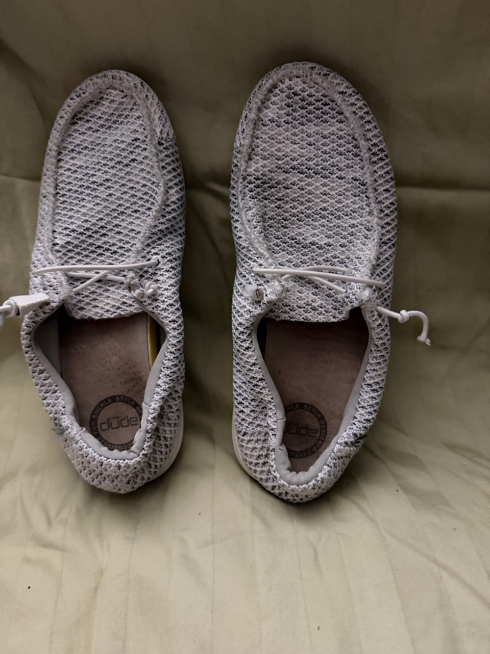 Hey Dude Light Gray Knit Slip-On Loafers